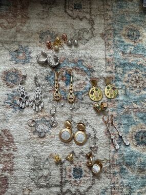 Nadri madewell kate spade savvy cie monet Mixed Gold Silver Earrings 13 pairs